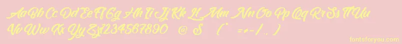 RealitySundayLight Font – Yellow Fonts on Pink Background