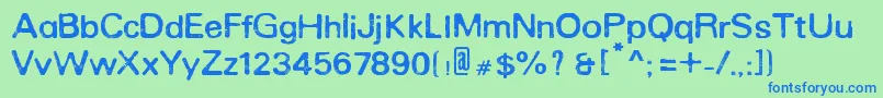 RoundedEroded Font – Blue Fonts on Green Background