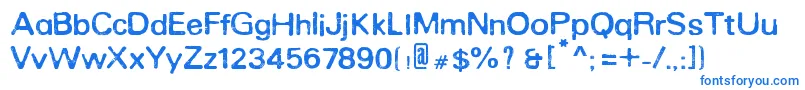 RoundedEroded Font – Blue Fonts on White Background