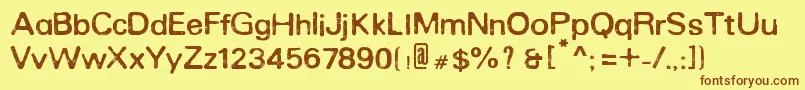 RoundedEroded Font – Brown Fonts on Yellow Background