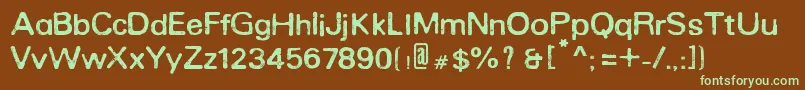 RoundedEroded-fontti – vihreät fontit ruskealla taustalla