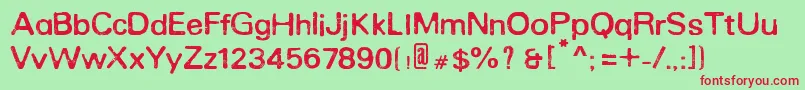 RoundedEroded Font – Red Fonts on Green Background