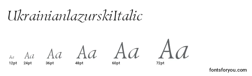 Größen der Schriftart UkrainianlazurskiItalic