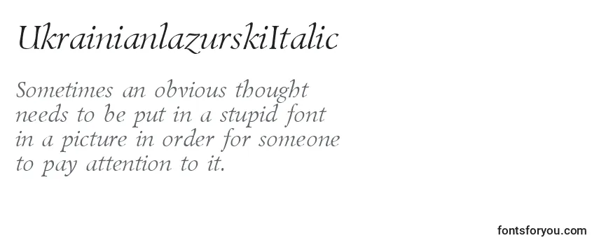 UkrainianlazurskiItalic Font