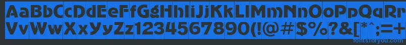 Advergothiccamctt-Schriftart – Blaue Schriften auf schwarzem Hintergrund