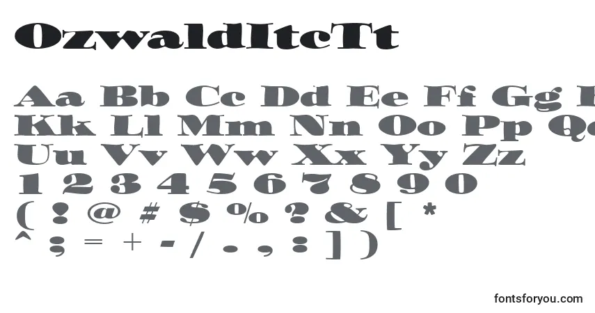 Шрифт OzwaldItcTt – алфавит, цифры, специальные символы