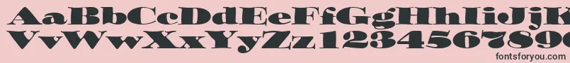 OzwaldItcTt-fontti – mustat fontit vaaleanpunaisella taustalla