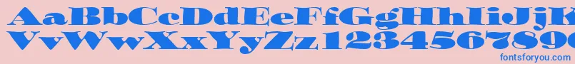 OzwaldItcTt-Schriftart – Blaue Schriften auf rosa Hintergrund