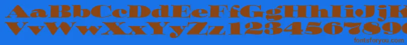 OzwaldItcTt Font – Brown Fonts on Blue Background