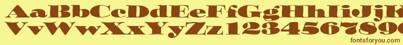 OzwaldItcTt Font – Brown Fonts on Yellow Background