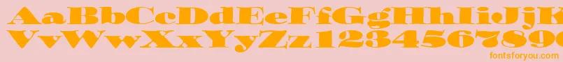 OzwaldItcTt-Schriftart – Orangefarbene Schriften auf rosa Hintergrund