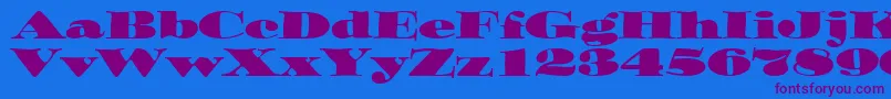 Czcionka OzwaldItcTt – fioletowe czcionki na niebieskim tle