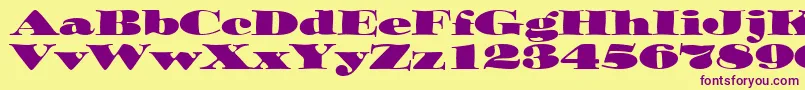 OzwaldItcTt Font – Purple Fonts on Yellow Background