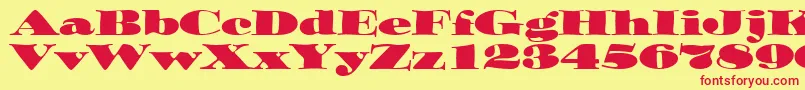 OzwaldItcTt Font – Red Fonts on Yellow Background