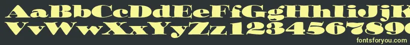 OzwaldItcTt-Schriftart – Gelbe Schriften auf schwarzem Hintergrund