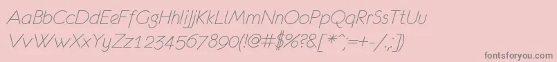 EurofurenceLightItalic Font – Gray Fonts on Pink Background