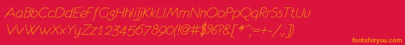 EurofurenceLightItalic Font – Orange Fonts on Red Background