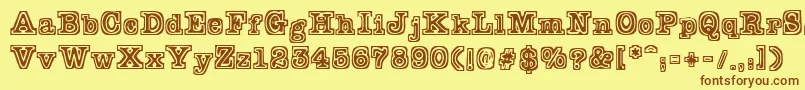 Typeblock Font – Brown Fonts on Yellow Background