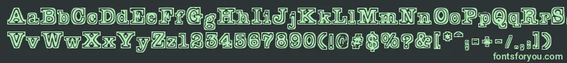 Typeblock Font – Green Fonts on Black Background