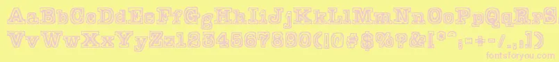 Typeblock Font – Pink Fonts on Yellow Background