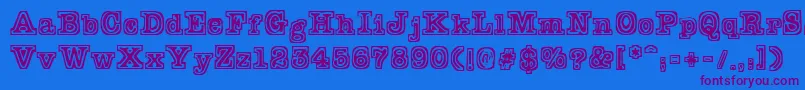 Typeblock Font – Purple Fonts on Blue Background