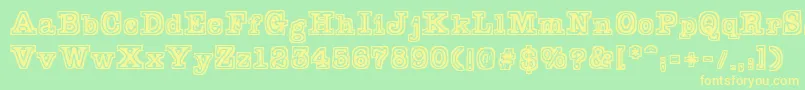 Typeblock Font – Yellow Fonts on Green Background