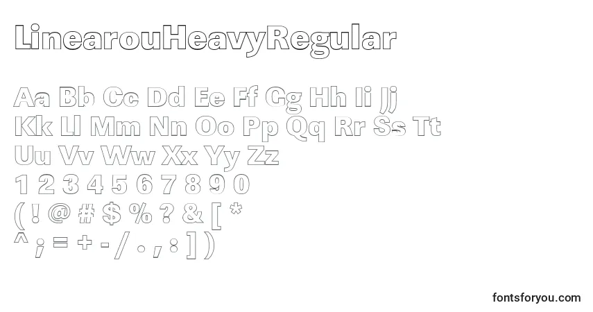 Czcionka LinearouHeavyRegular – alfabet, cyfry, specjalne znaki
