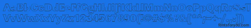LinearouHeavyRegular Font – Black Fonts on Blue Background