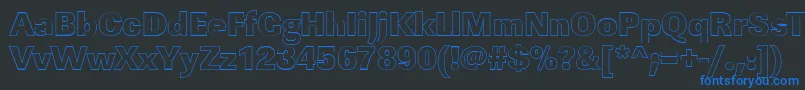 LinearouHeavyRegular Font – Blue Fonts on Black Background