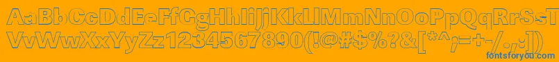 LinearouHeavyRegular Font – Blue Fonts on Orange Background