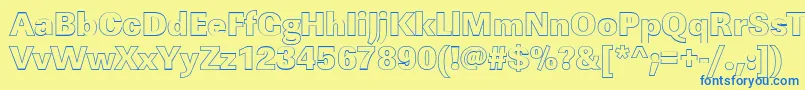 LinearouHeavyRegular Font – Blue Fonts on Yellow Background