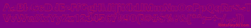 LinearouHeavyRegular Font – Red Fonts on Purple Background