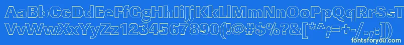 LinearouHeavyRegular Font – Yellow Fonts on Blue Background