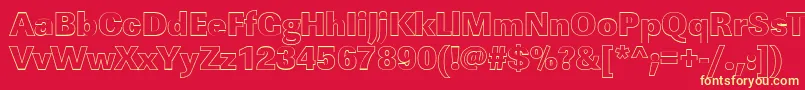 LinearouHeavyRegular Font – Yellow Fonts on Red Background