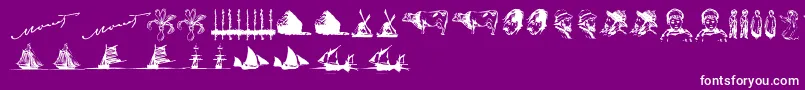 Czcionka P22monetSketches – białe czcionki na fioletowym tle