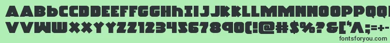 Racketsquadexpand Font – Black Fonts on Green Background