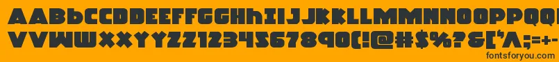 Racketsquadexpand-Schriftart – Schwarze Schriften auf orangefarbenem Hintergrund