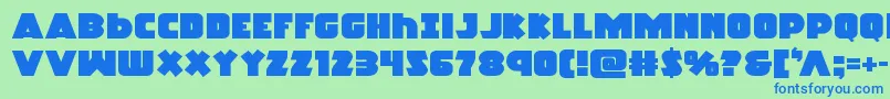 Racketsquadexpand Font – Blue Fonts on Green Background