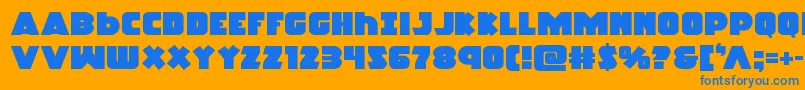 Racketsquadexpand Font – Blue Fonts on Orange Background