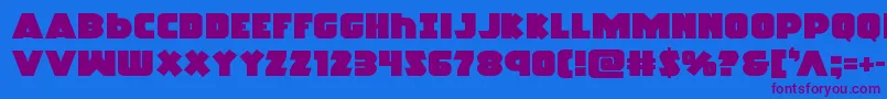 Racketsquadexpand Font – Purple Fonts on Blue Background