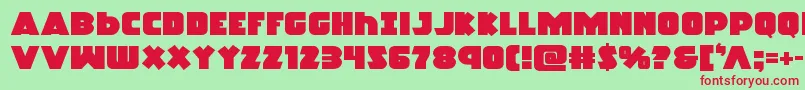 Racketsquadexpand Font – Red Fonts on Green Background