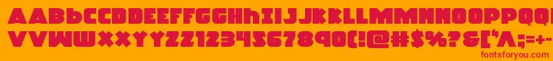 Racketsquadexpand Font – Red Fonts on Orange Background