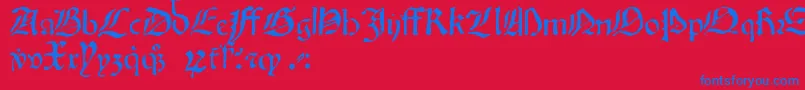 Oldprint Font – Blue Fonts on Red Background