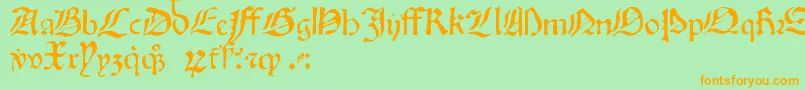 Oldprint Font – Orange Fonts on Green Background