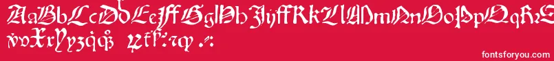 フォントOldprint – 赤い背景に白い文字