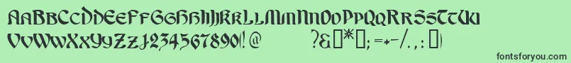 フォントOndineTM – 緑の背景に黒い文字