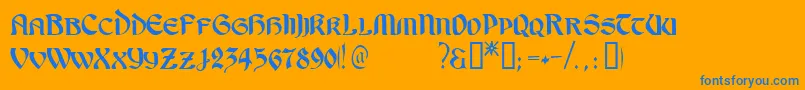 OndineTM Font – Blue Fonts on Orange Background