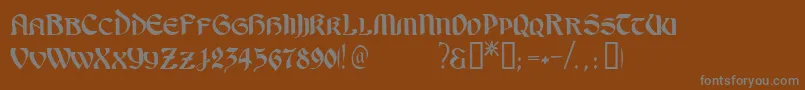 フォントOndineTM – 茶色の背景に灰色の文字