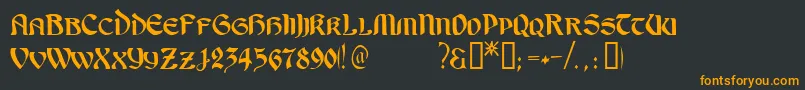 フォントOndineTM – 黒い背景にオレンジの文字