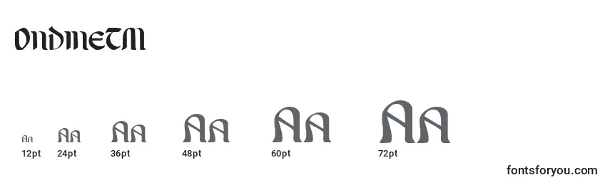OndineTM Font Sizes